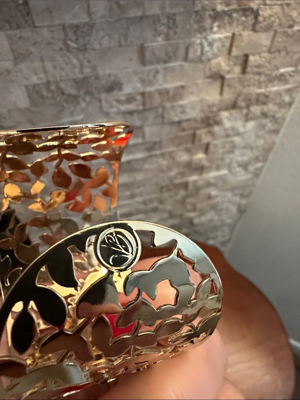 Fashion Jewelry Gold Cutout Floral Open Cuff Bracelet